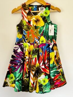 Milly Minis Vibrant Tropical Floral Flounce Girls' Dress - Multicolor New size 6